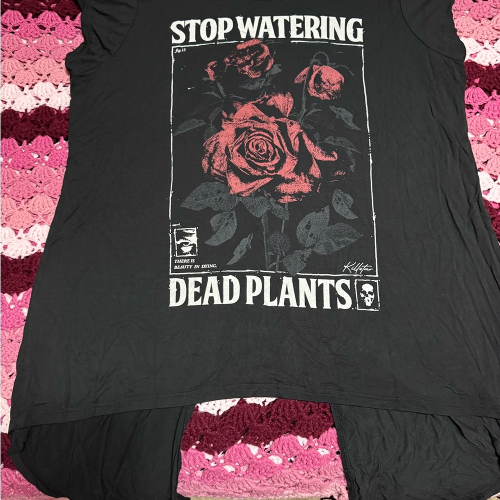 Killstar Black Pink Graphic Asymmetrical Tee